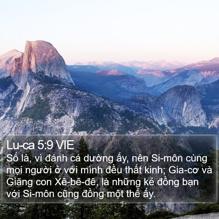 Lu-ca 5:9 VIE - Số là, vì đánh cá dường ấy, nên