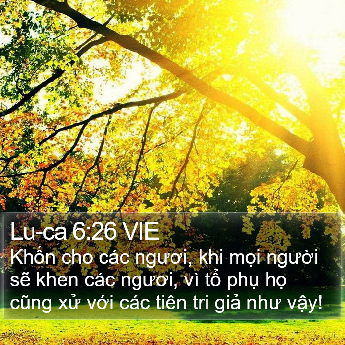 Lu-ca 6:26 VIE - Khốn cho các ngươi, khi mọi người sẽ