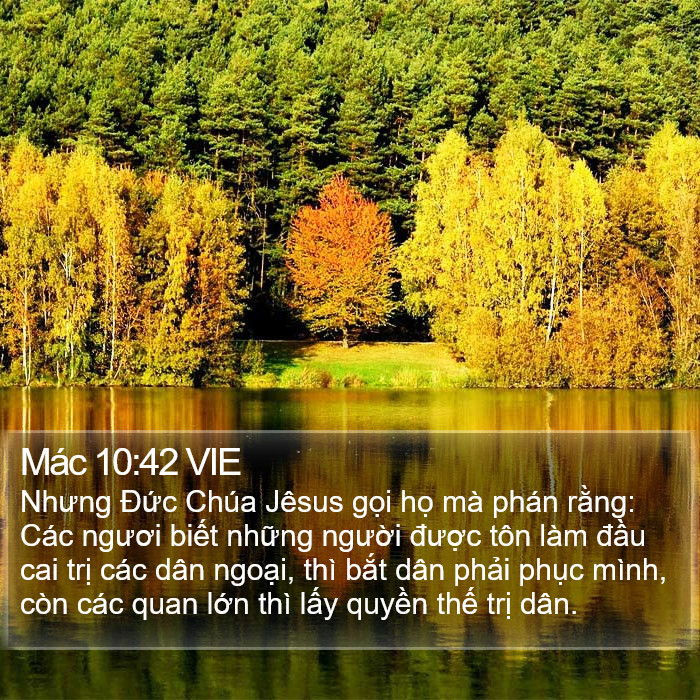 Mác 10:42 VIE - Nhưng Đức Chúa Jêsus gọi họ mà phán