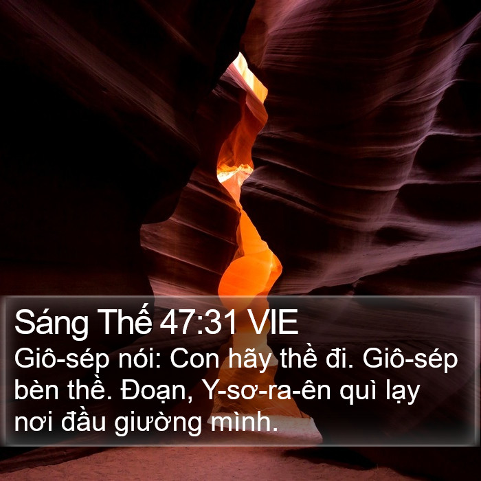 Sáng Thế 47:31 VIE - Giô-sép nói: Con hãy thề đi. Giô-sép