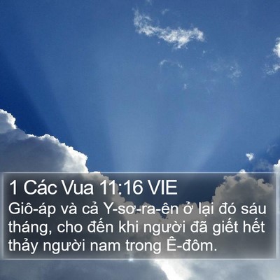 1 Các Vua 11:16 VIE Bible Verse Image