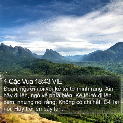 1 Các Vua 18:43 VIE Bible Verse Image