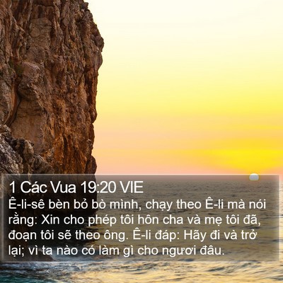 1 Các Vua 19:20 VIE Bible Verse Image