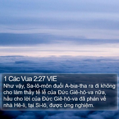 1 Các Vua 2:27 VIE Bible Verse Image
