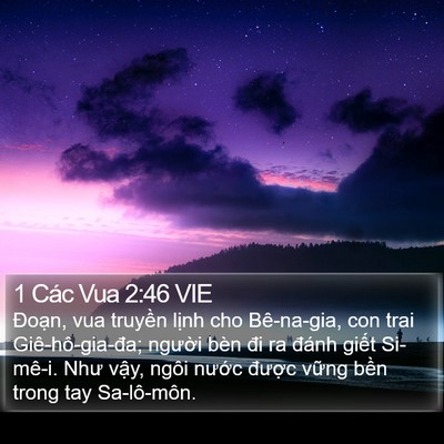 1 Các Vua 2:46 VIE Bible Verse Image