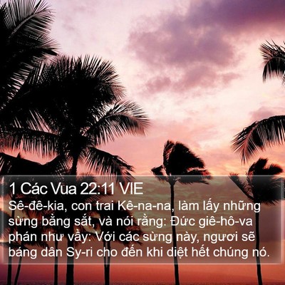 1 Các Vua 22:11 VIE Bible Verse Image