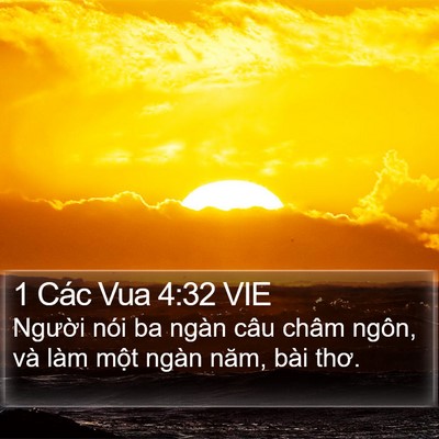 1 Các Vua 4:32 VIE Bible Verse Image