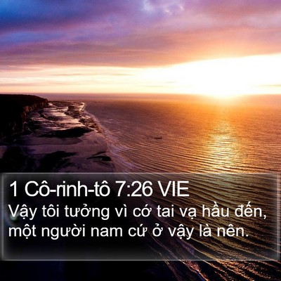 1 Cô-rinh-tô 7:26 VIE Bible Verse Image