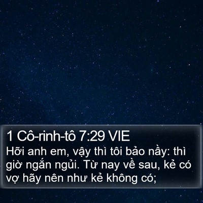 1 Cô-rinh-tô 7:29 VIE Bible Verse Image