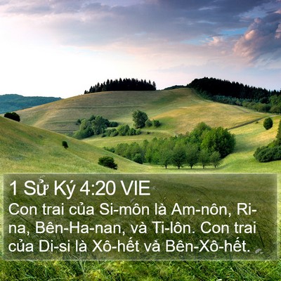 1 Sử Ký 4:20 VIE Bible Verse Image