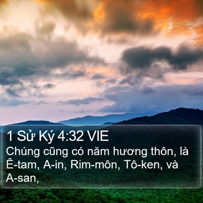 1 Sử Ký 4:32 VIE Bible Verse Image
