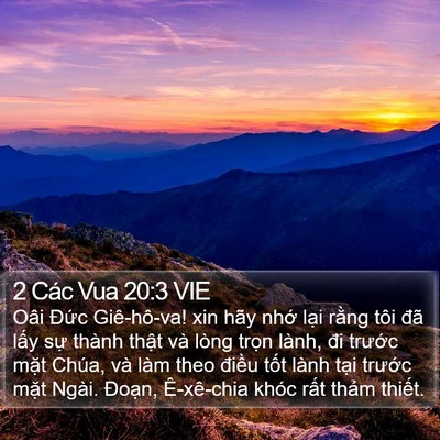 2 Các Vua 20:3 VIE Bible Verse Image