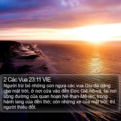 2 Các Vua 23:11 VIE Bible Verse Image