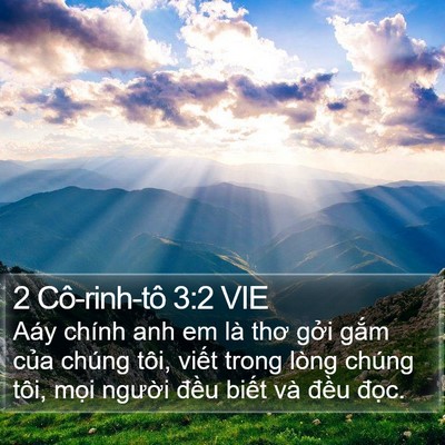 2 Cô-rinh-tô 3:2 VIE Bible Verse Image