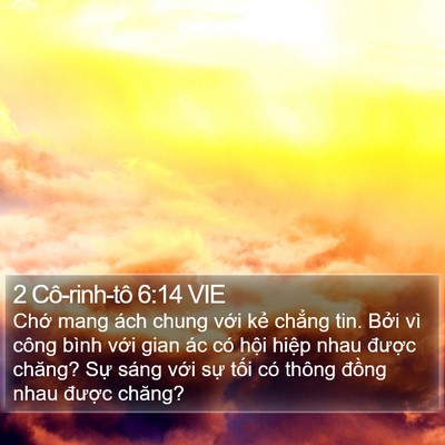 2 Cô-rinh-tô 6:14 VIE Bible Verse Image