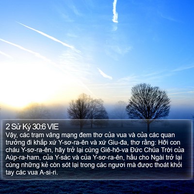 2 Sử Ký 30:6 VIE Bible Verse Image