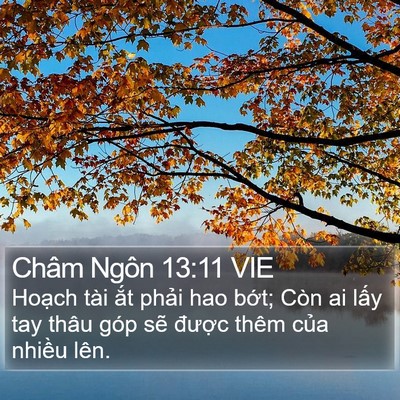 Châm Ngôn 13:11 VIE Bible Verse Image