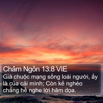 Châm Ngôn 13:8 VIE Bible Verse Image