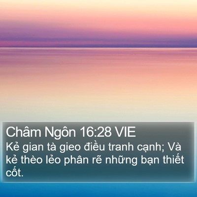Châm Ngôn 16:28 VIE Bible Verse Image