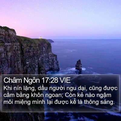 Châm Ngôn 17:28 VIE Bible Verse Image
