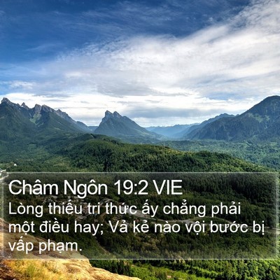Châm Ngôn 19:2 VIE Bible Verse Image