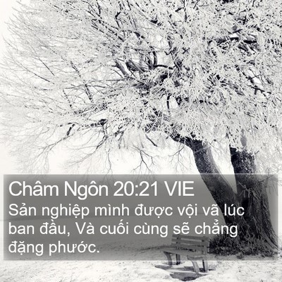 Châm Ngôn 20:21 VIE Bible Verse Image