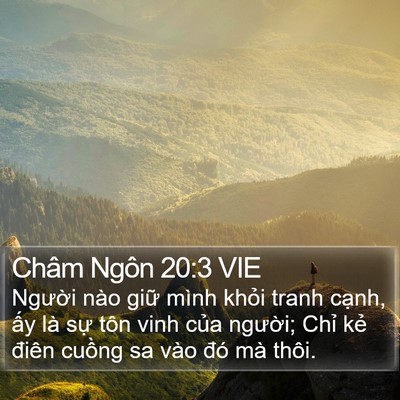 Châm Ngôn 20:3 VIE Bible Verse Image