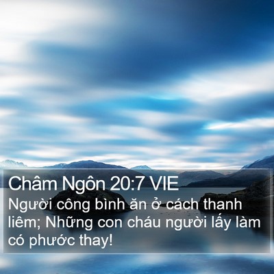 Châm Ngôn 20:7 VIE Bible Verse Image