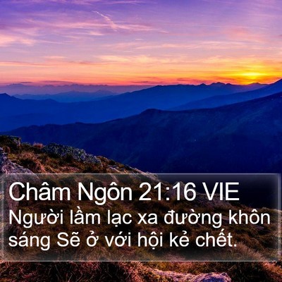 Châm Ngôn 21:16 VIE Bible Verse Image
