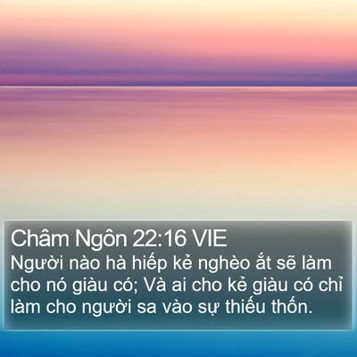 Châm Ngôn 22:16 VIE Bible Verse Image