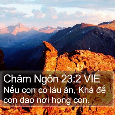 Châm Ngôn 23:2 VIE Bible Verse Image