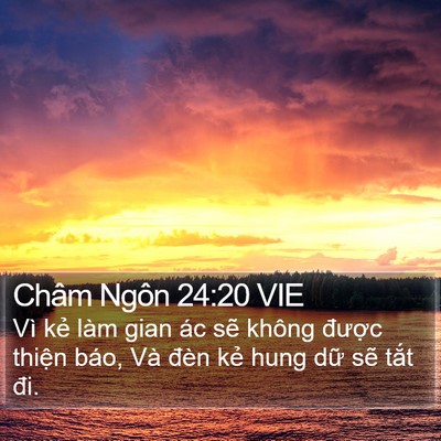 Châm Ngôn 24:20 VIE Bible Verse Image