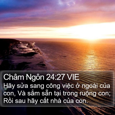Châm Ngôn 24:27 VIE Bible Verse Image