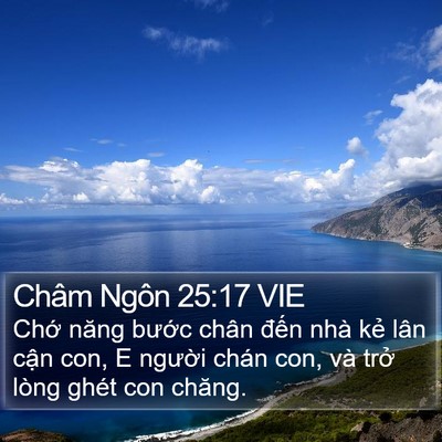 Châm Ngôn 25:17 VIE Bible Verse Image