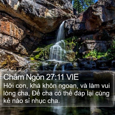 Châm Ngôn 27:11 VIE Bible Verse Image