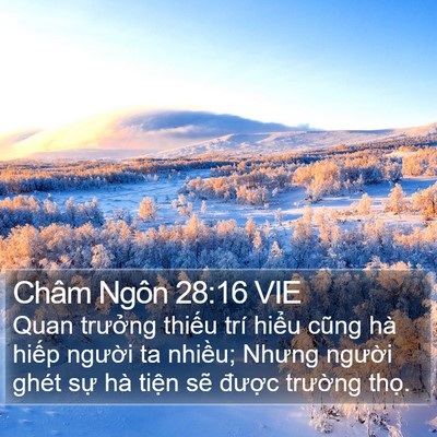 Châm Ngôn 28:16 VIE Bible Verse Image