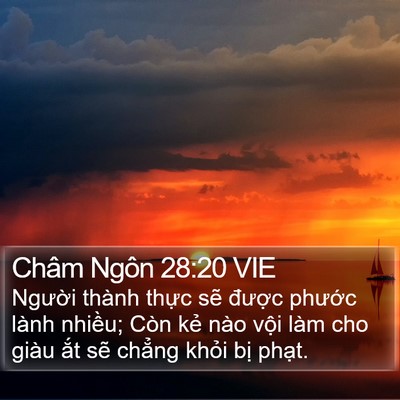 Châm Ngôn 28:20 VIE Bible Verse Image