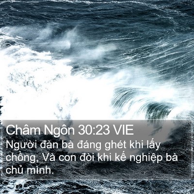 Châm Ngôn 30:23 VIE Bible Verse Image