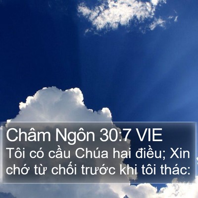 Châm Ngôn 30:7 VIE Bible Verse Image
