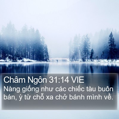 Châm Ngôn 31:14 VIE Bible Verse Image