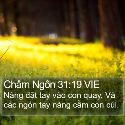 Châm Ngôn 31:19 VIE Bible Verse Image