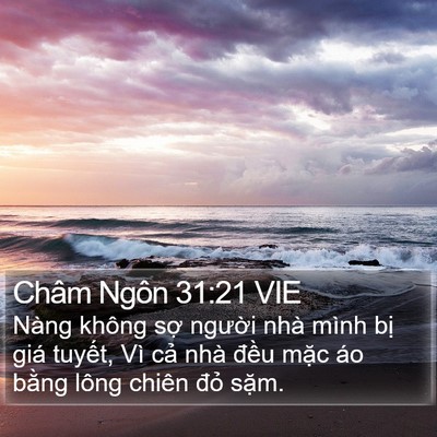 Châm Ngôn 31:21 VIE Bible Verse Image