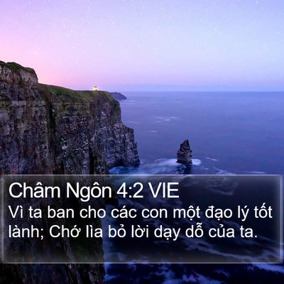 Châm Ngôn 4:2 VIE Bible Verse Image