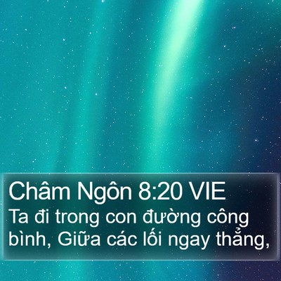 Châm Ngôn 8:20 VIE Bible Verse Image