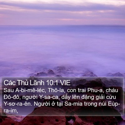 Các Thủ Lãnh 10:1 VIE Bible Verse Image