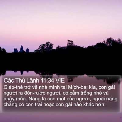 Các Thủ Lãnh 11:34 VIE Bible Verse Image