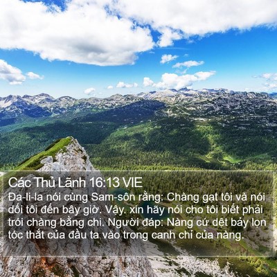 Các Thủ Lãnh 16:13 VIE Bible Verse Image
