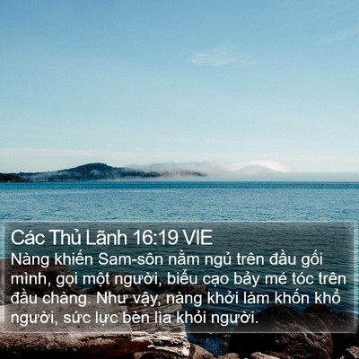 Các Thủ Lãnh 16:19 VIE Bible Verse Image