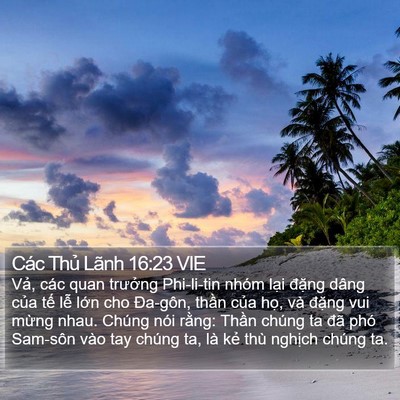 Các Thủ Lãnh 16:23 VIE Bible Verse Image