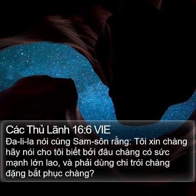 Các Thủ Lãnh 16:6 VIE Bible Verse Image